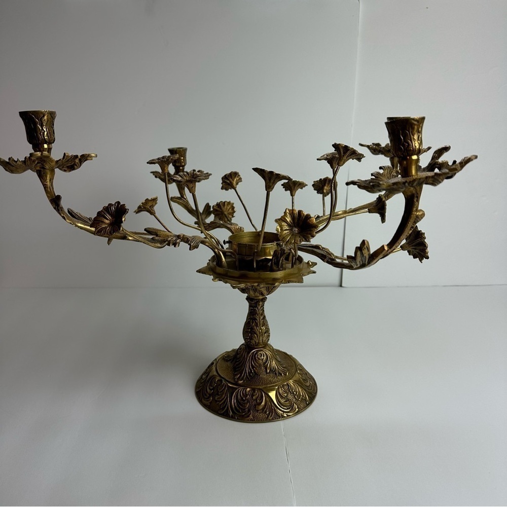 Vintage Gold Gilt French Rococo Candelabra 4 Arm Floral Heavy Ardalt Spain